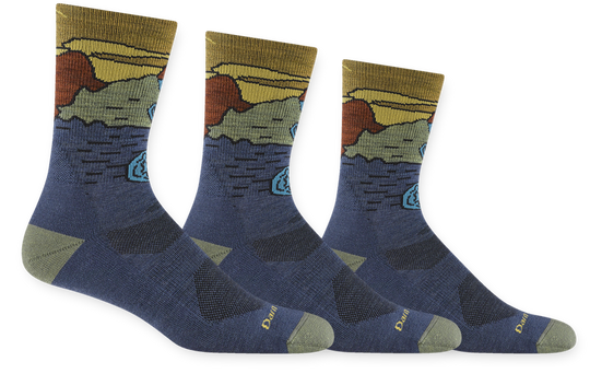 Men's Darn Tough Chasing Waterfalls Micro Crew Lightweight Hiking Socks - 5020 - 3 PACK - Overlook Boots