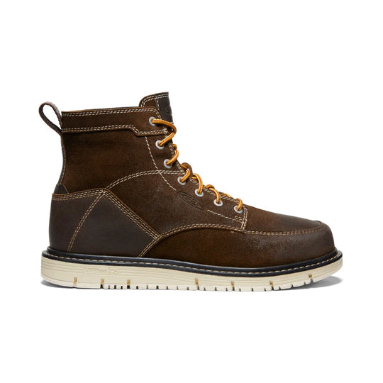 Keen Men's San Jose 6" Soft Toe Slip Resistant Work Boot- Coffee- 1027119 7.0 / Medium / Brown - Overlook Boots