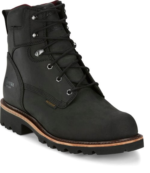 Chippewa Men's Super DNA 6" Steel Toe Waterproof Lace Up Work Boot - Black - 59201