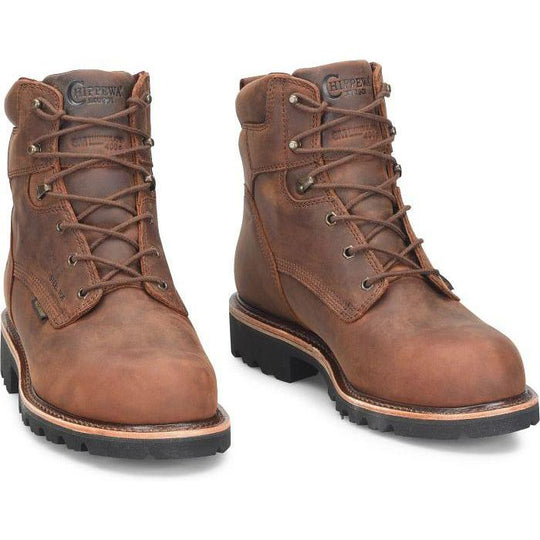 Chippewa Men's Super DNA 6" Steel Toe Waterproof 400G Work Boot- Brown- 59208 - Overlook Boots