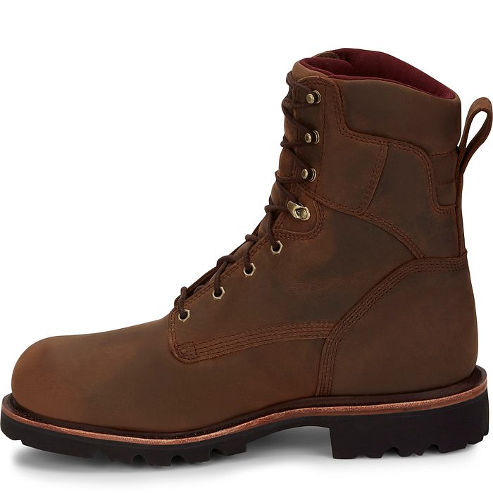 Chippewa Men's 8" Steel Toe 400G Ins Waterproof Work Boot - Brown - 59330 - Overlook Boots