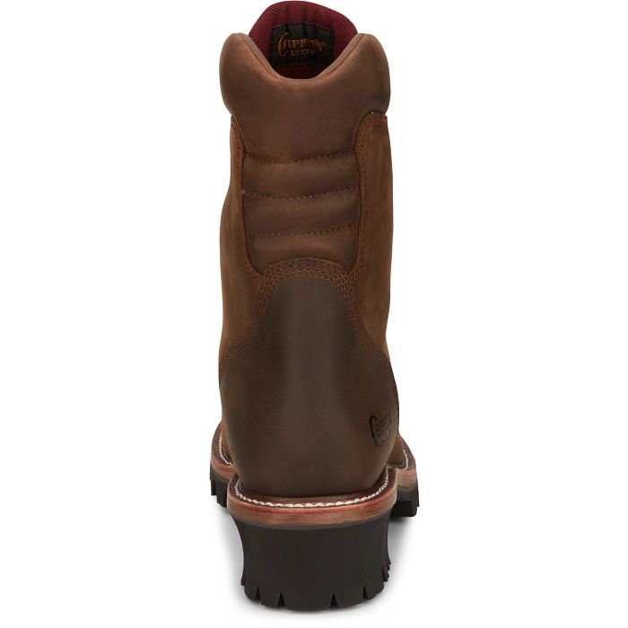 Chippewa Men's Super Dna 9" Plain Toe Waterproof Lace Up Work Boot -Brown- 59406 - Overlook Boots