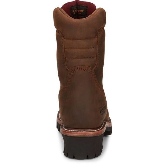 Chippewa Men's Super Dna 9" Plain Toe 400G Insulated Lace Up Work Boot -Brown- 59408 - Overlook Boots