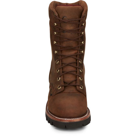Chippewa Men's Super Dna 9" Plain Toe 400G Insulated Lace Up Work Boot -Brown- 59408 - Overlook Boots