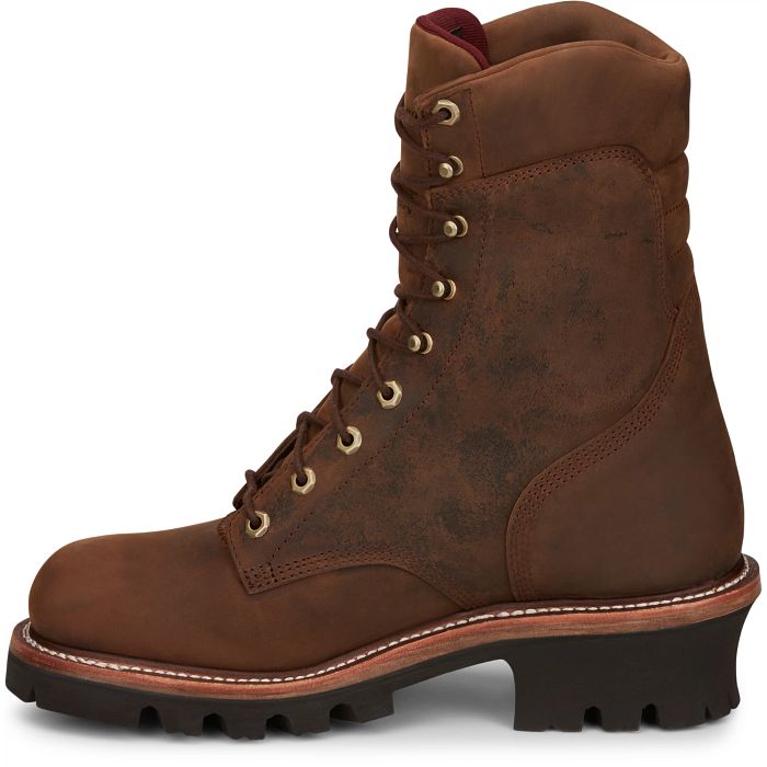Chippewa Men's Super Dna 9" Plain Toe 400G Insulated Lace Up Work Boot -Brown- 59408 - Overlook Boots
