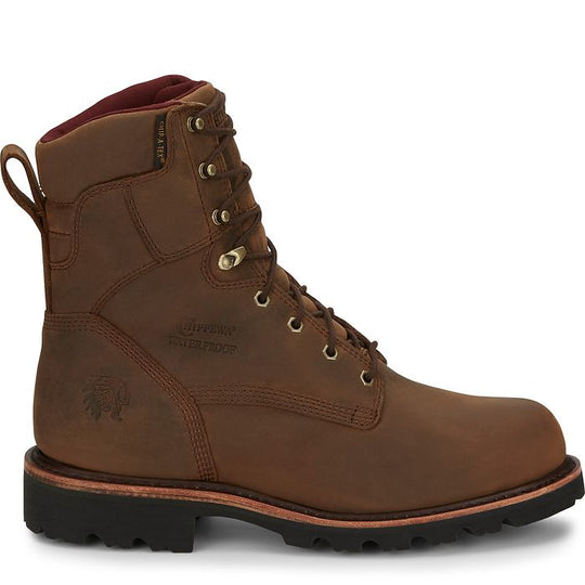Chippewa Men's Super Dna 8" Waterproof Lace Up Work Boot - Brown - 59416 - Overlook Boots