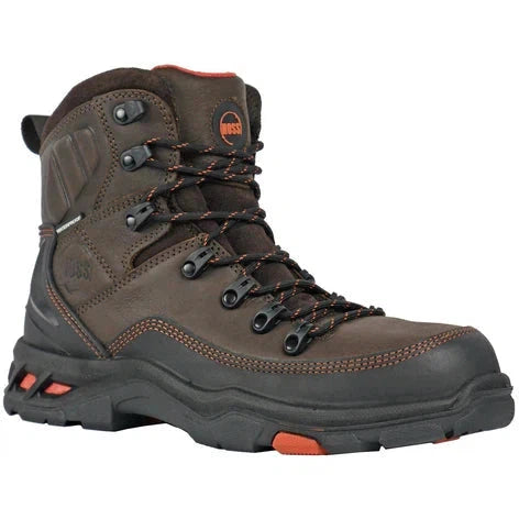 Hoss Men's Traverse 6" Composite Toe Waterproof Slip Resistant Work Boot - Brown 60260 4 / Medium / Brown - Overlook Boots