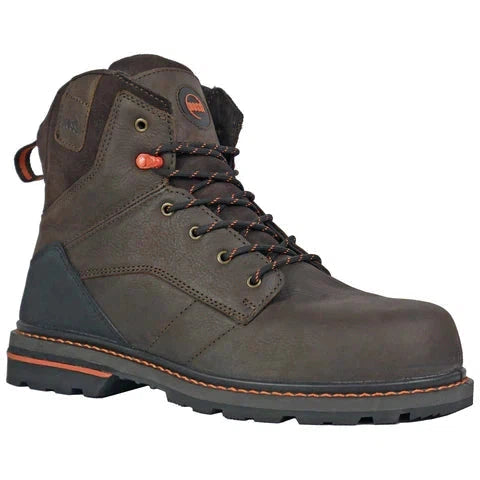 Hoss Men's Carson 6" Soft Toe Slip Resistant Work Boot - Brown 60414 6 / Extra Wide / Brown - Overlook Boots
