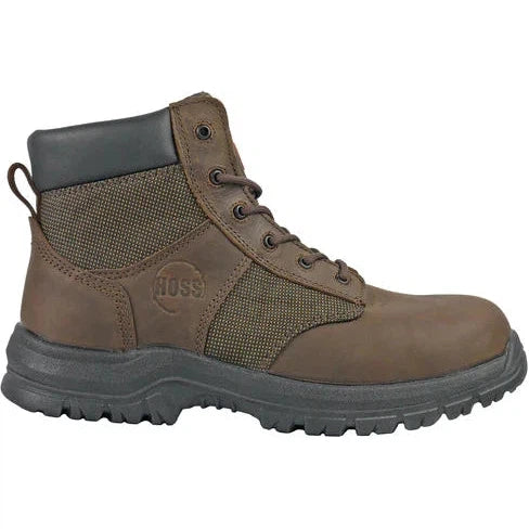 Hoss Men's Carter Steel Toe Slip Resistant Work Boot - Brown 60542  - Overlook Boots