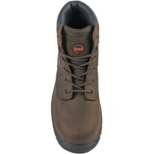 Hoss Men's Carter Steel Toe Slip Resistant Work Boot - Brown 60542  - Overlook Boots