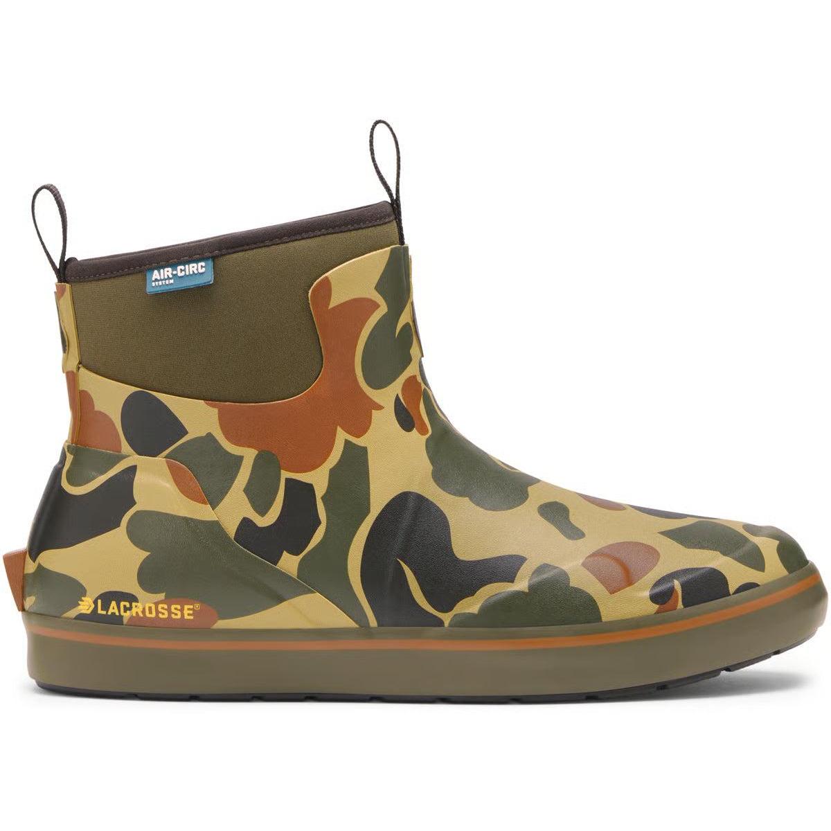 Lacrosse Men's Alpha 6" Waterproof Slip Resistant Slip On Deck Boot- Camo- 632440 7.0 / Medium / Hardwoods Duck Camo - Overlook Boots