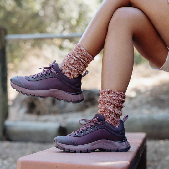 Danner Women's Trail Trainer 3" Outdoor Hike Shoe - Plum - 65401 - lifestyle image - Overlook Boots