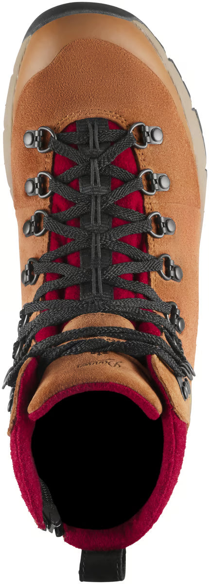 Danner Women's Arctic 600 7" Waterproof 200G Side Zip Hike Boot - Brown - 67350 - top view - Overlook Boots