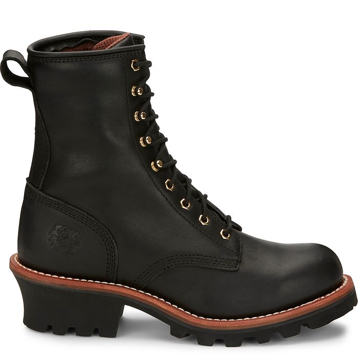 Chippewa Men's Baldor 8" Steel Toe Logger Work Boot - Black - 73020  - Overlook Boots