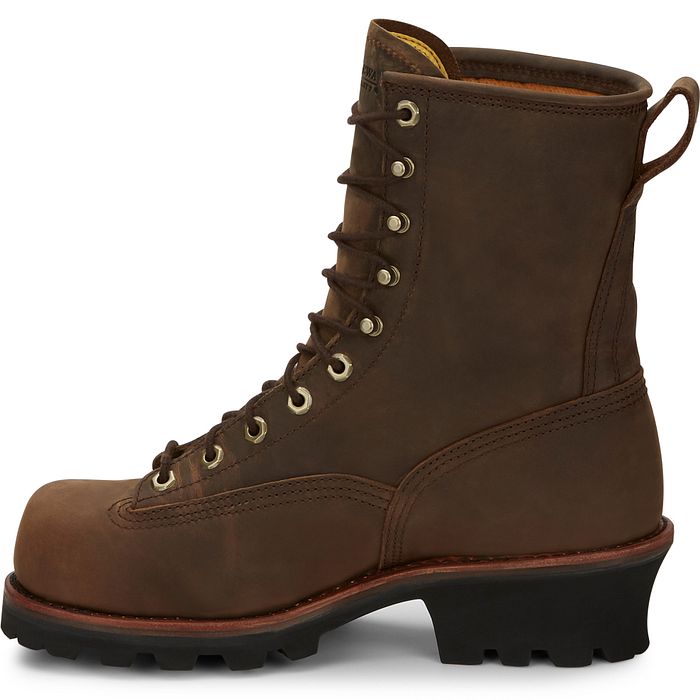 Chippewa Men's Paladin 8" Steel Toe WP Logger Work Boot- Brown- 73101