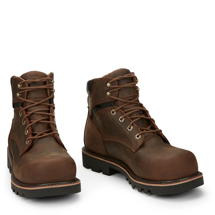 Chippewa Men's Sador 6" Comp Toe WP Lace-Up Work Boot - Tan - 73221  - Overlook Boots