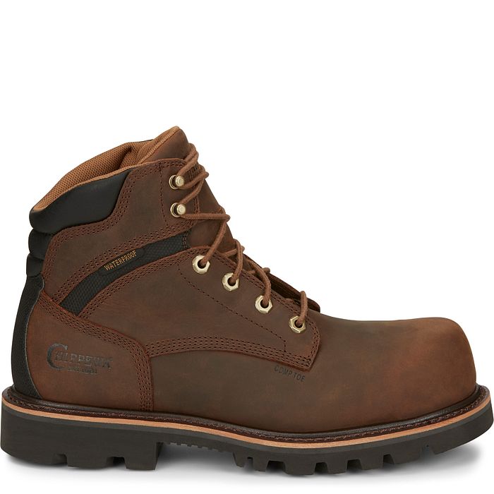 Chippewa Men's Sador 6" Comp Toe WP Lace-Up Work Boot - Tan - 73221  - Overlook Boots