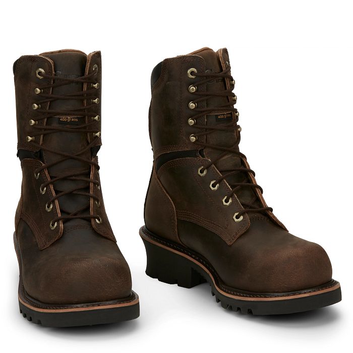 Chippewa Men's Sador 9" Composite Toe Waterproof 400G Insulated Logger Work Boot - 73233 - Overlook Boots