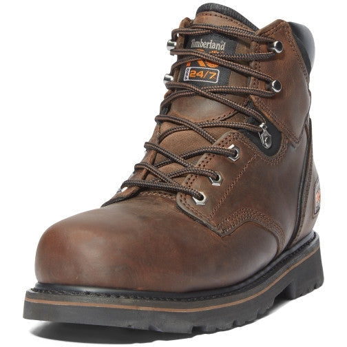 Timberland Pro Men's Pit Boss 6" Steel Toe Slip Resistant Work Boot -Brown- TB133034214 - Overlook Boots