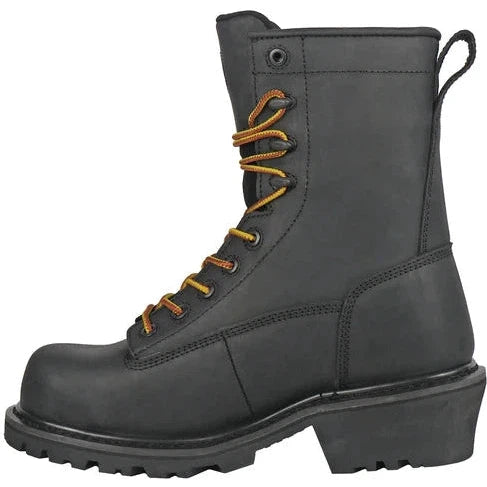 Hoss Men's Cross Cut 8" Composite Toe Waterproof Logger Work Boot - Black 80114  - Overlook Boots
