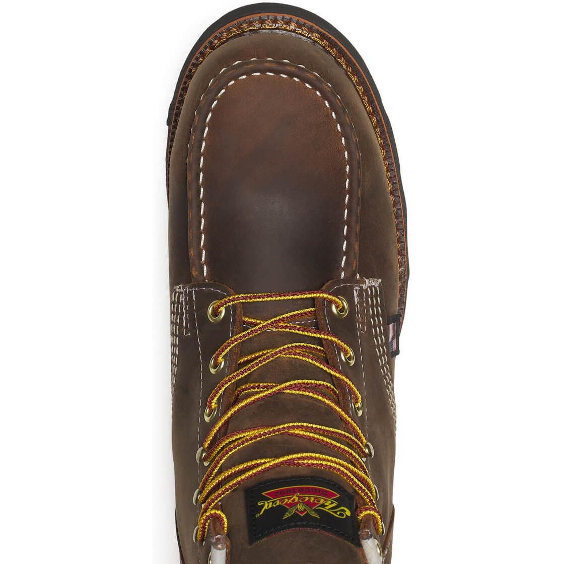 Thorogood Men's 1957 Series 6" Moc Toe WP BLK Wedge Work Boot- Crazy- 804-3676 - Overlook Boots