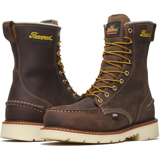 Thorogood Men's 1957 Series 8" Steel Moc Toe 90 WP Work Boot - Brown - 804-3868 - Overlook Boots