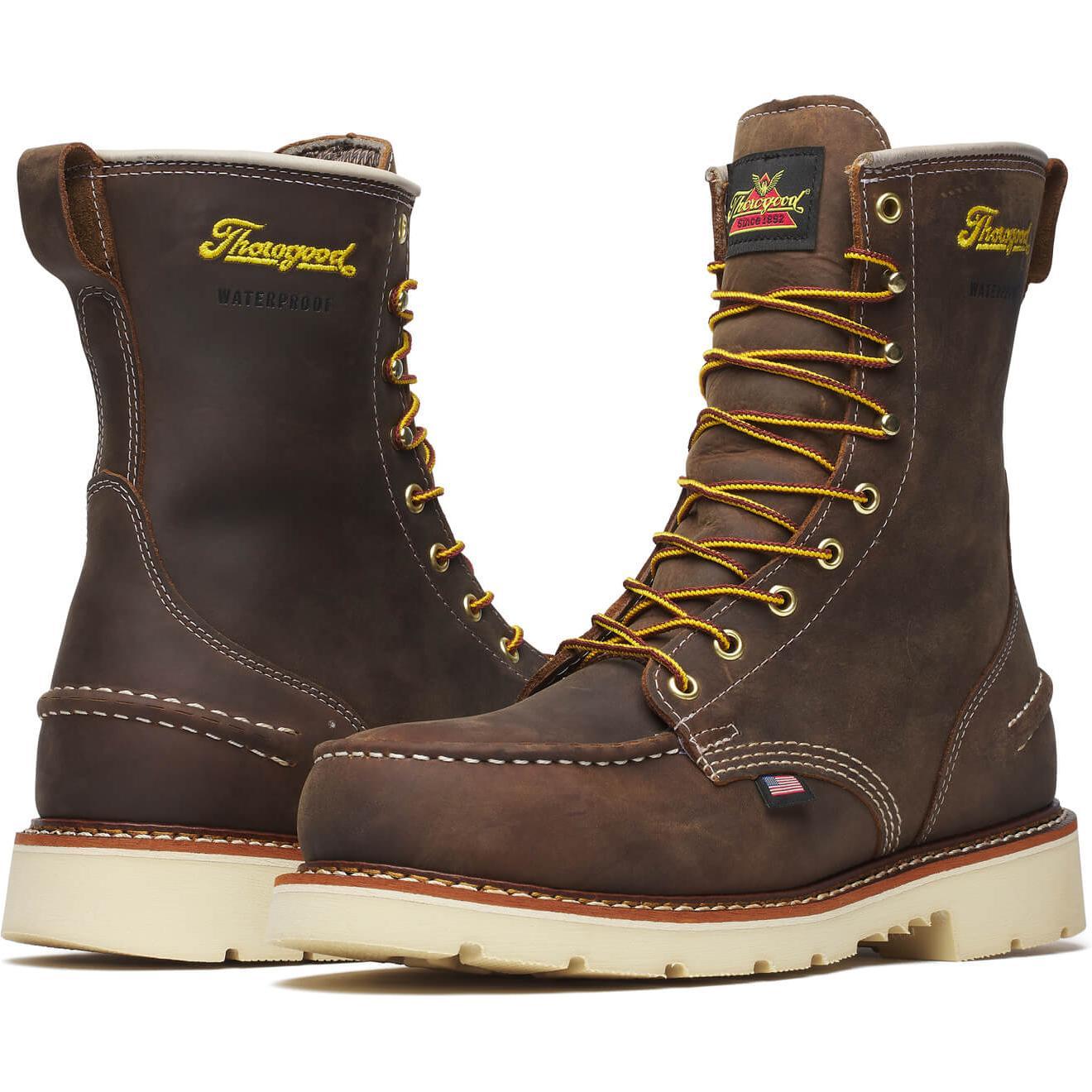 Thorogood Men's 1957 Series 8" Steel Moc Toe 90 WP Work Boot- Crazy- 804-3868 - Overlook Boots