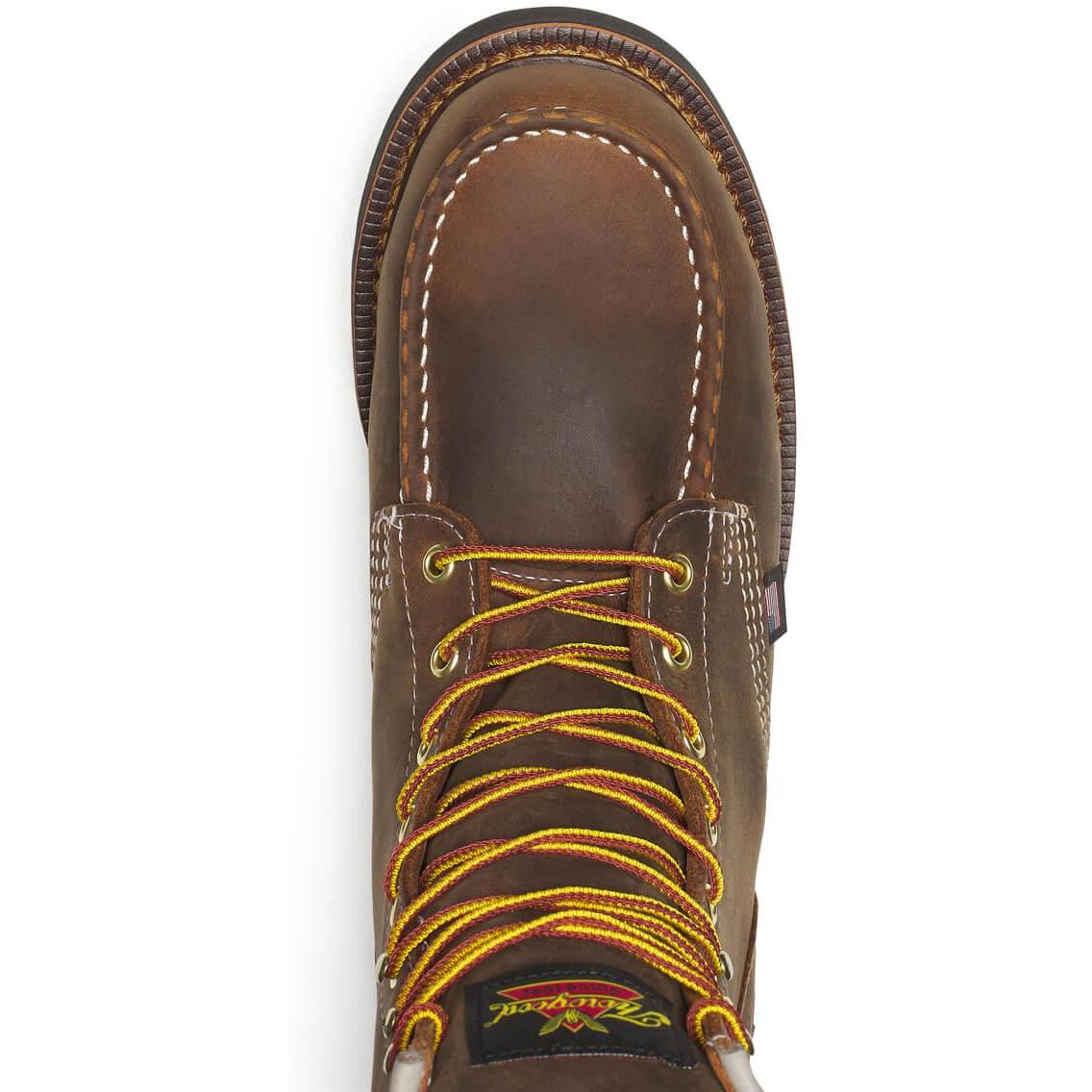 Thorogood Men's 1957 Series 8" Moc Toe WP BLK Wedge Work Boot- Crazy- 804-3878 - Overlook Boots