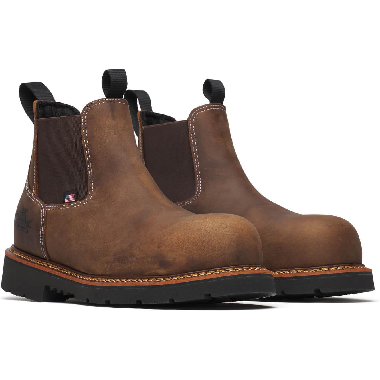 Thorogood Men's American Heritage Round Toe 90 Chelsea Work Boot - Brown - 804-4109 - Overlook Boots