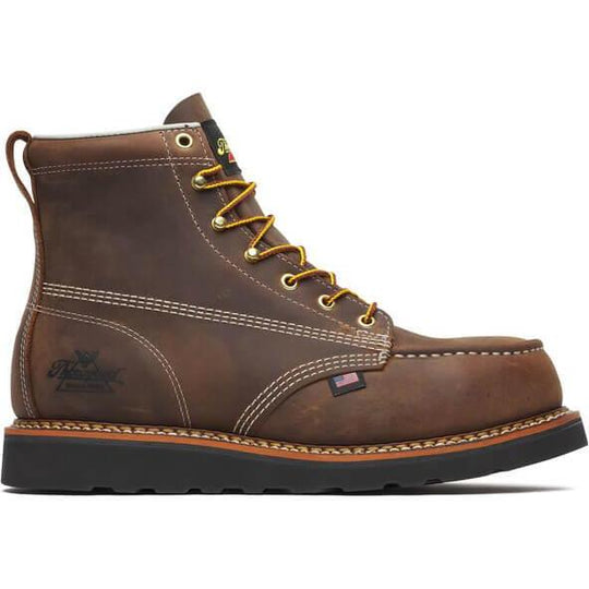 Thorogood Men's American Heritage 6" Steel Toe Wedge Work Boot - Brown - 804-4135 7.0 / Medium / Brown - Overlook Boots