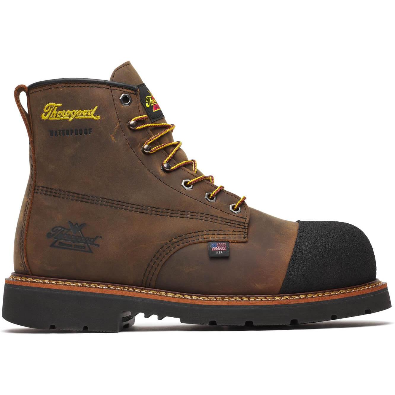 Thorogood Men's Hammerhead 6" Nano Toe Waterproof Maxwear Work Boot - Brown - 804-4137 7 / Medium / Brown - Overlook Boots