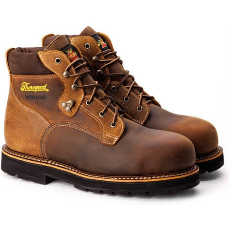 Thorogood Men's Iron River Series 6" ST Waterproof Work Boot -Brown- 804-4144 5 / Wide / Crazyhorse - Overlook Boots