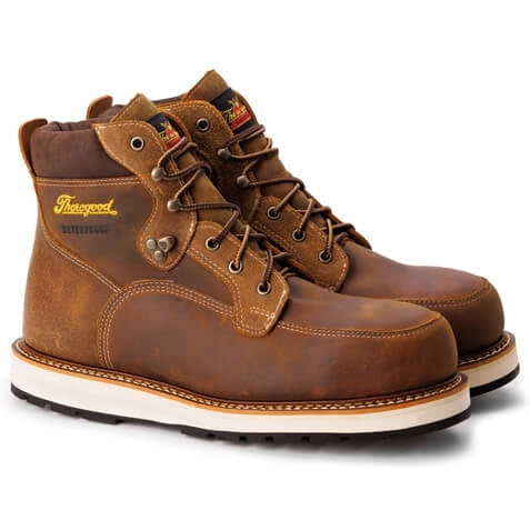 Thorogood Men's Iron River Series 6" Steel Toe Waterproof Work Boot -Brown- 804-4145 5.0 / Medium / Crazyhorse - Overlook Boots