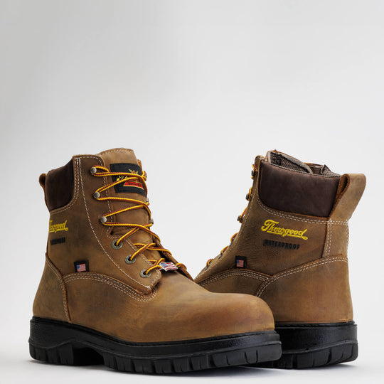 Thorogood Men's Genesis Series 6" Round Toe Waterproof Work Boot - Chestnut - 814-4149 - Overlook Boots