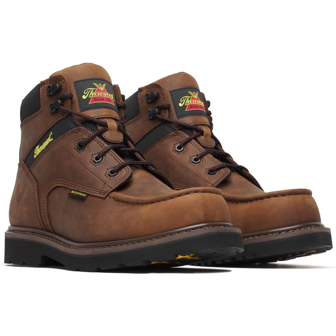 Thorogood Men's Jobsite Series 6" Comp Moc Toe WP Work Boot- Crazy- 804-4170 - Overlook Boots