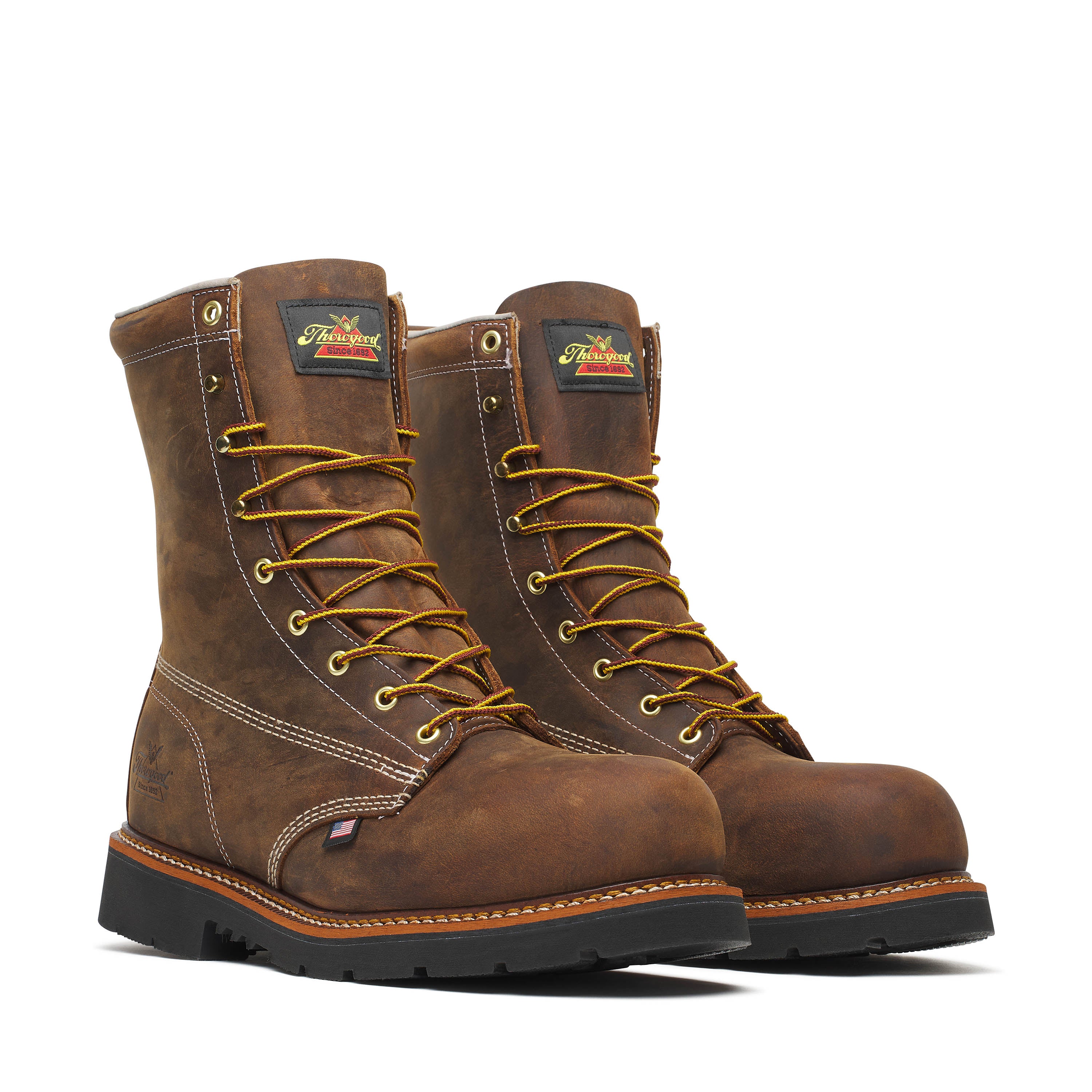 Thorogood Men's American Heritage 8" Steel Toe Slip Resistant Work Boot - Brown - 804-4211 - Overlook Boots