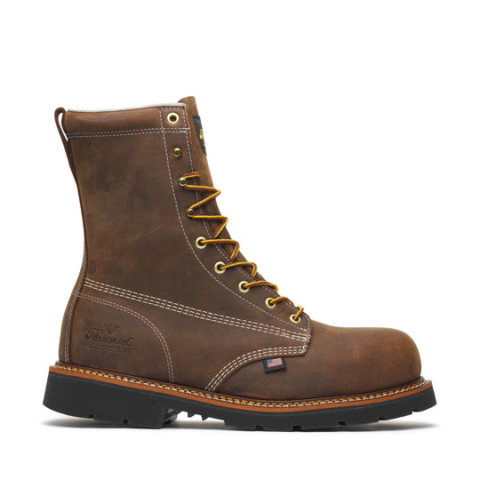 Thorogood Men's American Heritage 8" Steel Toe Slip Resistant Work Boot - Brown - 804-4211