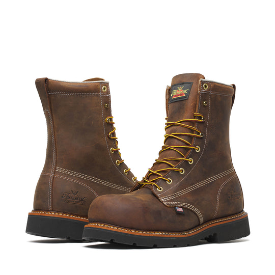 Thorogood Men's American Heritage 8" Steel Toe Slip Resistant Work Boot - Brown - 804-4211