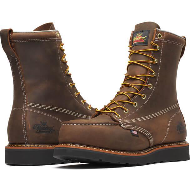 Thorogood Men's American Heritage 8" Steel Toe Wedge Work Boot - Brown - 804-4235 - Overlook Boots