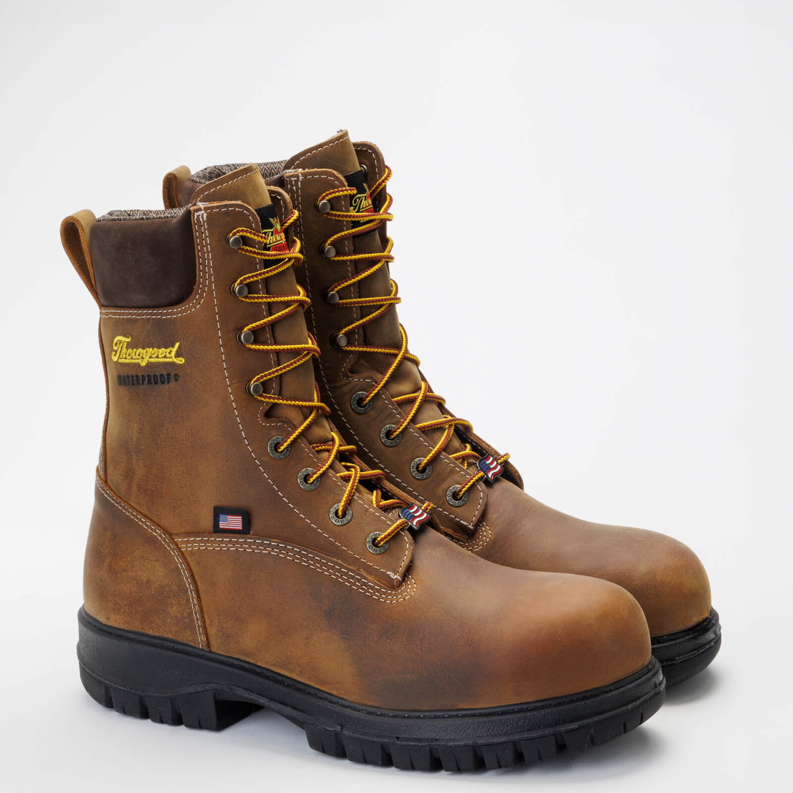 Thorogood Men's Genesis Series 8" Round Toe Waterproof Work Boot - Chestnu t- 804-4249 - Overlook Boots