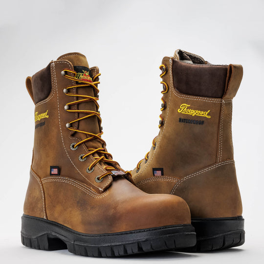 Thorogood Men's Genesis Series 8" Round Toe Waterproof Work Boot - Chestnu t- 804-4249 - Overlook Boots