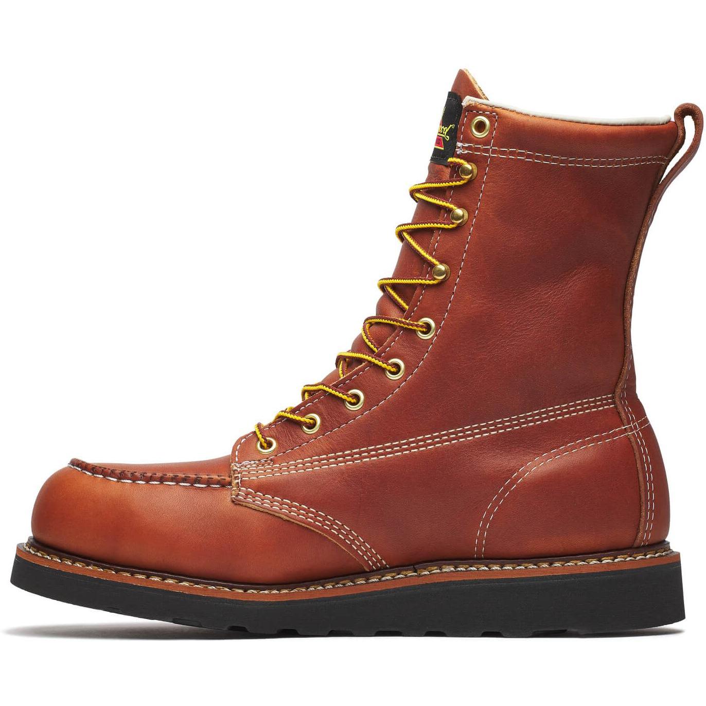 Thorogood Men's American Heritage 8" Steel Moc Toe BLK Wedge Work Boot - Tobacco - 804-4288 - Overlook Boots