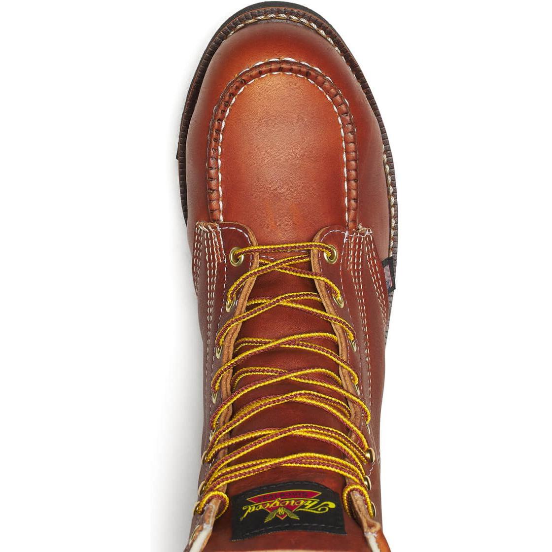 Thorogood Men's American Heritage 8" Steel Moc Toe BLK Wedge Work Boot - Tobacco - 804-4288 - Overlook Boots