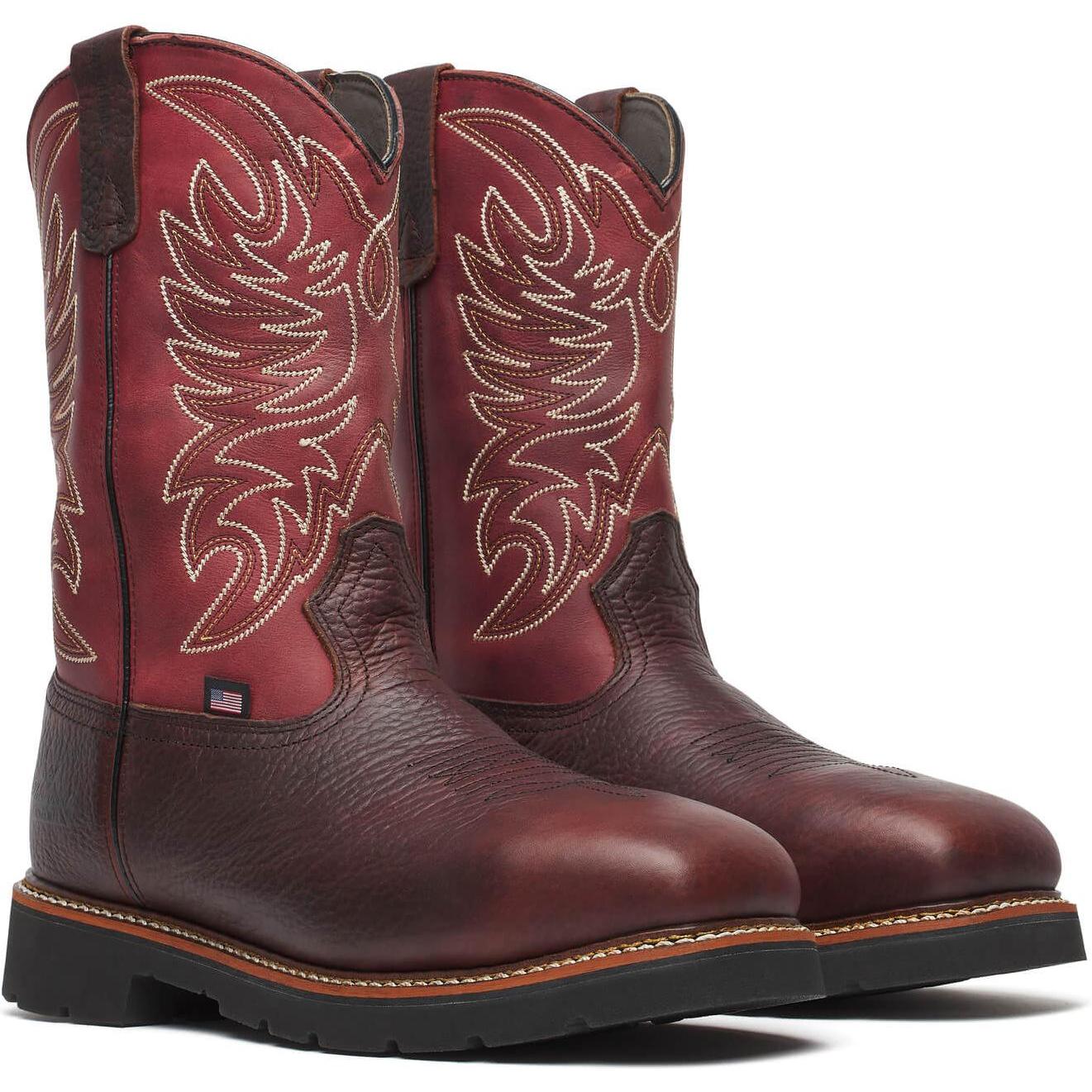 Thorogood Men's Crimson 11" Safety Toe Waterproof Western Work Boot - Chili - 804-4322 - Overlook Boots
