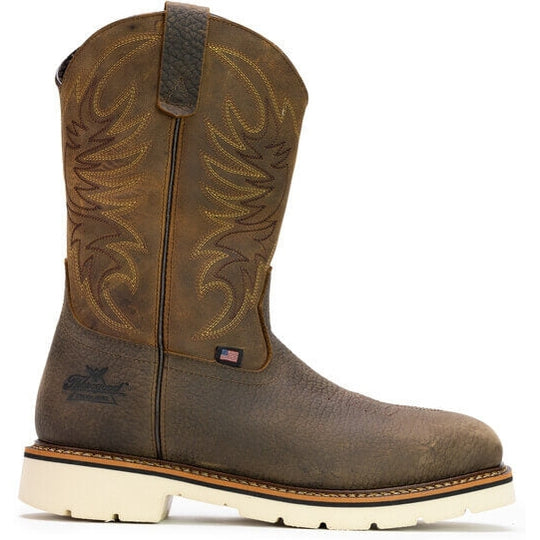 Thorogood American Heritage Bota Vaquera de Trabajo para Hombre, 11 Pulgadas, Punta de Acero, Sin Agujetas, Hecha en EE. UU. - Crazyhorse - 804-4331 - Imagen 2