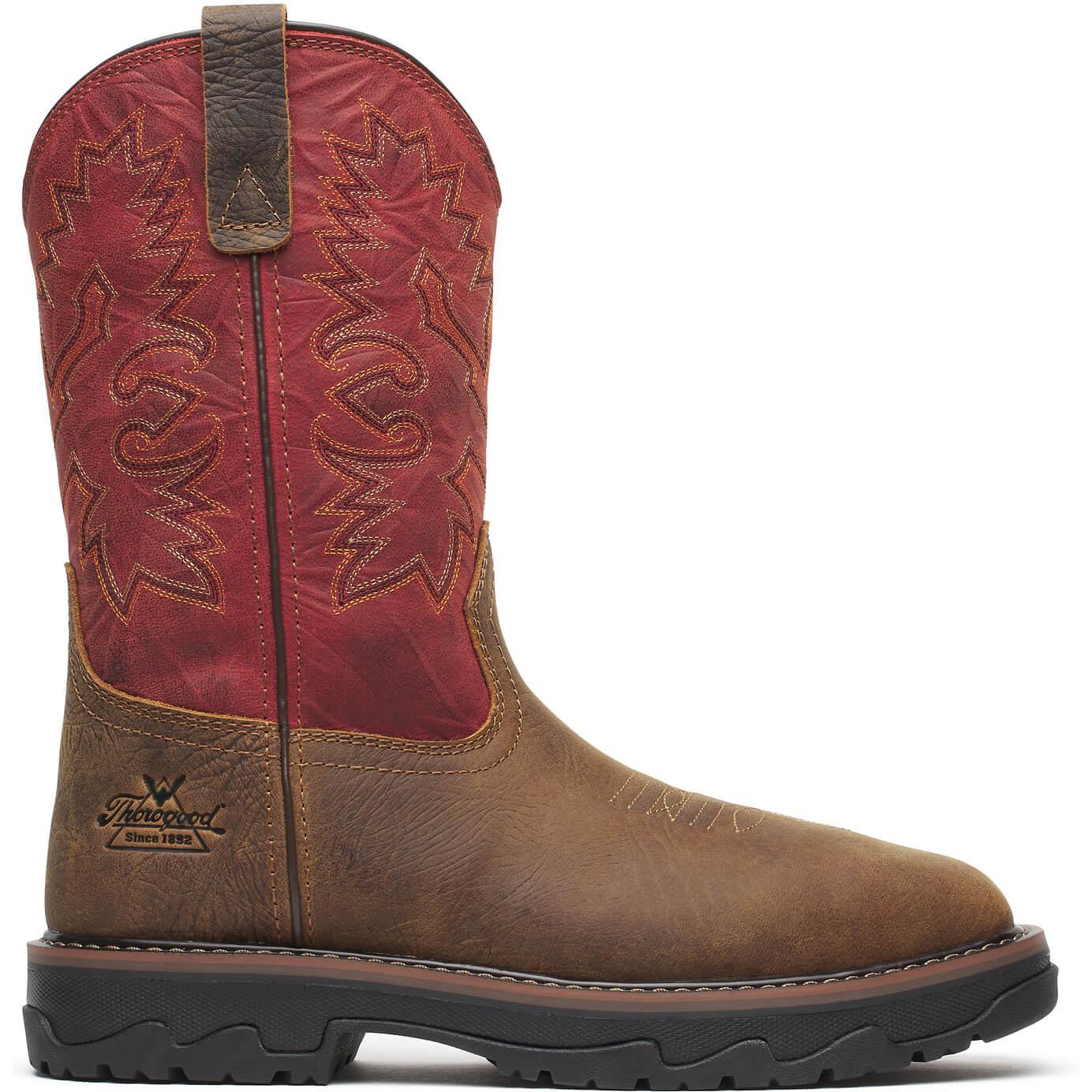 Thorogood Men's Buffalo Ridge 11" Square Toe WP Western Work Boot - Brown - 804-4341 - Overlook Boots
