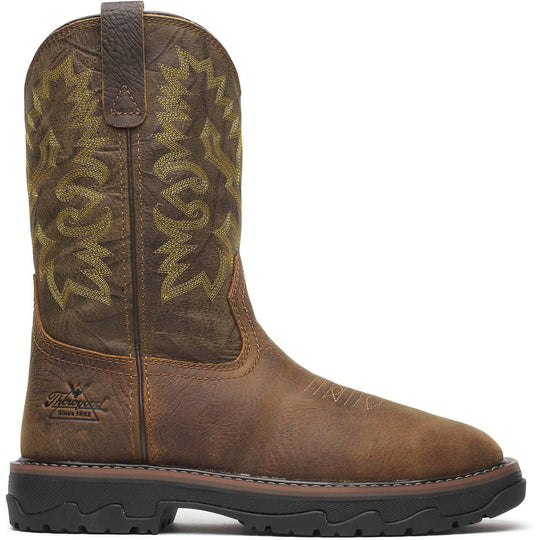 Thorogood Men's Buffalo Ridge 11" Square Toe WP Western Work Boot - Brown - 804-4342 7.0 / Medium / Brown - Overlook Boots