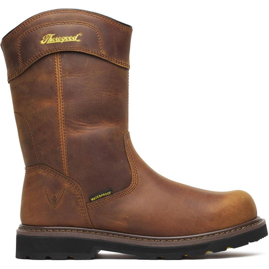 Thorogood Men's Wellington V-Series 11" Semi-oblique Waterproof Work Boot- 804-4343 7.0 / Medium / Brown - Overlook Boots