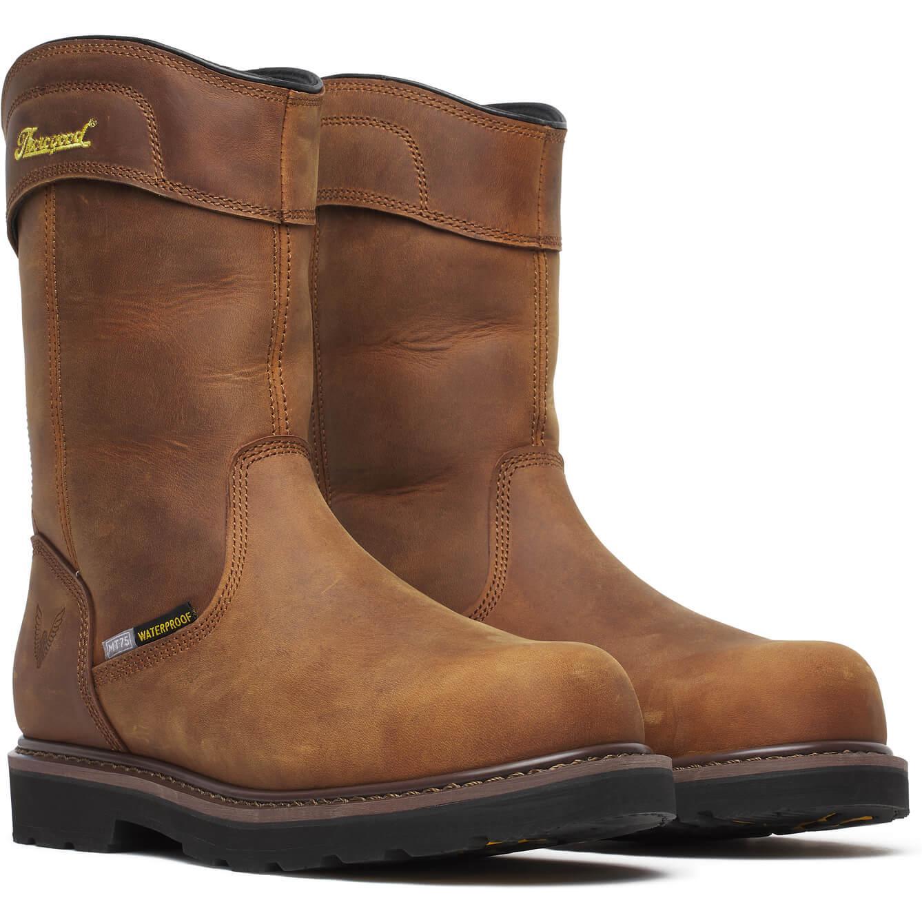 Thorogood Men's Jobsite Series 11" Moc Toe WP Blk Work Boot- Crazy- 804-4350 - Overlook Boots