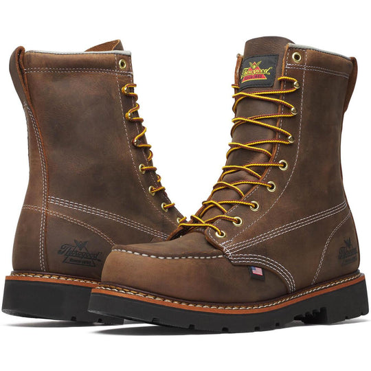 Thorogood Men's American Heritage 8" Moc Toe BLK 90 Work Boot - Brown - 804-4398 - Overlook Boots